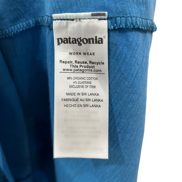 Patagonia Amber Dawn Dress S Blue Floral Organic Cotton Fit & Flare outdoors - Picture 8 of 9